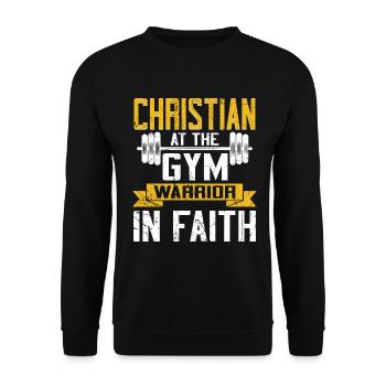 Jesus Christian Gym Workout - Unisex Sweatshirt - black - Front - Alina (178cm) & Michal (187cm)