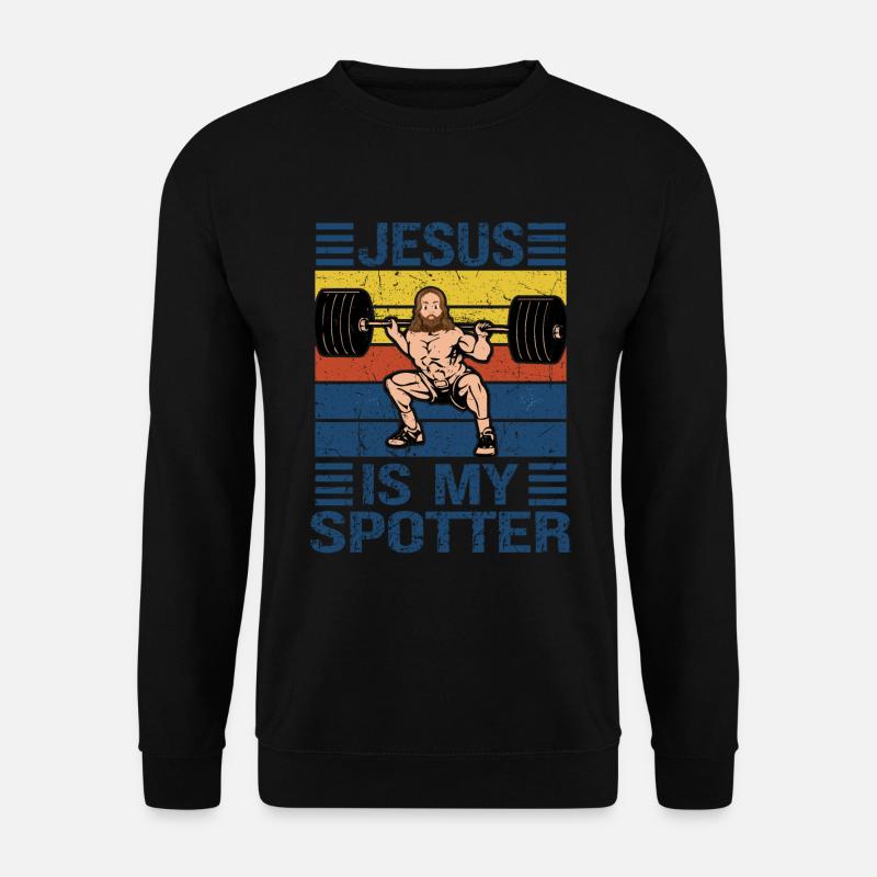 Jesus Christliches Fitnessstudio Workout - Unisex Pullover - Schwarz