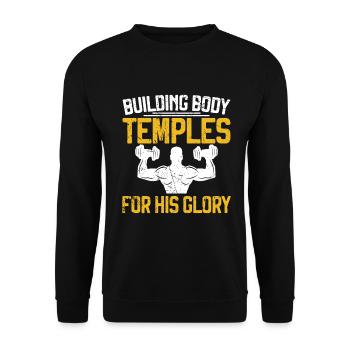 Jesus Christian Gym Workout - Unisex Sweatshirt - black - Front - Alina (178cm) & Michal (187cm)