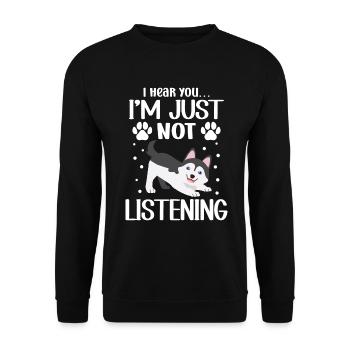 Siberian Husky Dog Lover Puppy Dog Owner - Unisex Sweatshirt - black - Front - Alina (178cm) & Michal (187cm)