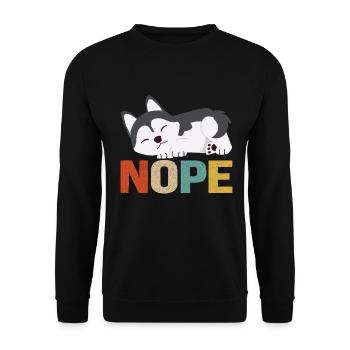 Siberian Husky Dog Lover Puppy Dog Owner - Unisex Sweatshirt - black - Front - Alina (178cm) & Michal (187cm)
