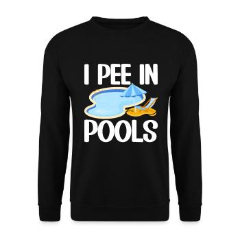 Ich Pinkle In Pools Lustige Witze Sarkastische - Unisex Pullover - Schwarz - Vorne - Alina (178cm) & Michal (187cm)