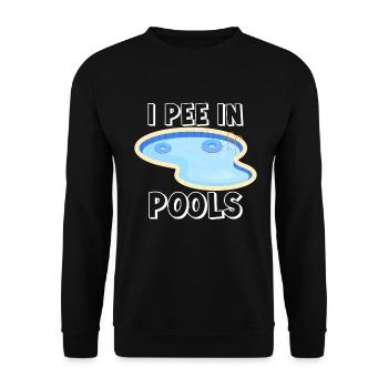 Ich Pinkle In Pools Lustige Witze Sarkastische - Unisex Pullover - Schwarz - Vorne - Alina (178cm) & Michal (187cm)