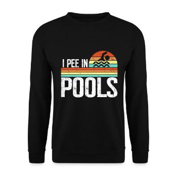 Ich Pinkle In Pools Lustige Witze Sarkastische - Unisex Pullover - Schwarz - Vorne - Alina (178cm) & Michal (187cm)