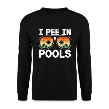 Ich Pinkle In Pools Lustige Witze Sarkastische - Unisex Pullover - Schwarz - Vorne - Alina (178cm) & Michal (187cm)