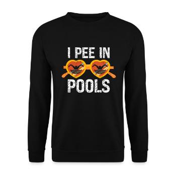 Ich Pinkle In Pools Lustige Witze Sarkastische - Unisex Pullover - Schwarz - Vorne - Alina (178cm) & Michal (187cm)