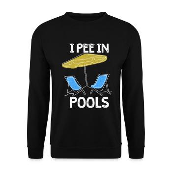Ich Pinkle In Pools Lustige Witze Sarkastische - Unisex Pullover - Schwarz - Vorne - Alina (178cm) & Michal (187cm)