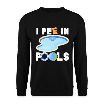 Ich Pinkle In Pools Lustige Witze Sarkastische - Unisex Pullover - Schwarz - Vorne - Alina (178cm) & Michal (187cm)