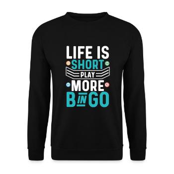 Joueur de bingo Gagnant de la loterie Bingo - Sweat-shirt Unisexe - noir - Devant - Alina (178cm) & Michal (187cm)