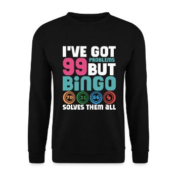 Joueur de bingo Gagnant de la loterie Bingo - Sweat-shirt Unisexe - noir - Devant - Alina (178cm) & Michal (187cm)