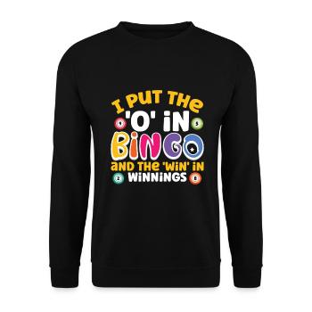 Joueur de bingo Gagnant de la loterie Bingo - Sweat-shirt Unisexe - noir - Devant - Alina (178cm) & Michal (187cm)