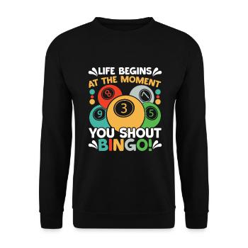 Joueur de bingo Gagnant de la loterie Bingo - Sweat-shirt Unisexe - noir - Devant - Alina (178cm) & Michal (187cm)