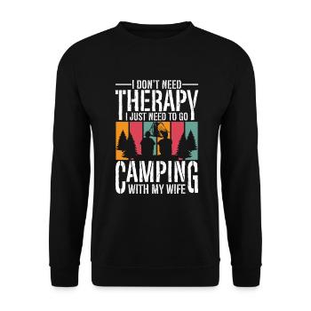 Husband And Wife Camping Partner Couple Matching - Unisex Sweatshirt - black - Front - Alina (178cm) & Michal (187cm)