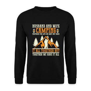 Husband And Wife Camping Partner Couple Matching - Unisex Sweatshirt - black - Front - Alina (178cm) & Michal (187cm)
