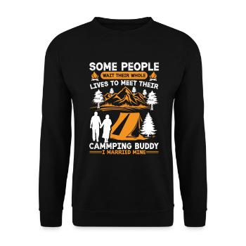 Husband And Wife Camping Partner Couple Matching - Unisex Sweatshirt - black - Front - Alina (178cm) & Michal (187cm)