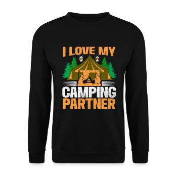 Husband And Wife Camping Partner Couple Matching - Unisex Sweatshirt - black - Front - Alina (178cm) & Michal (187cm)