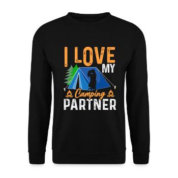 Husband And Wife Camping Partner Couple Matching - Unisex Sweatshirt - black - Front - Alina (178cm) & Michal (187cm)