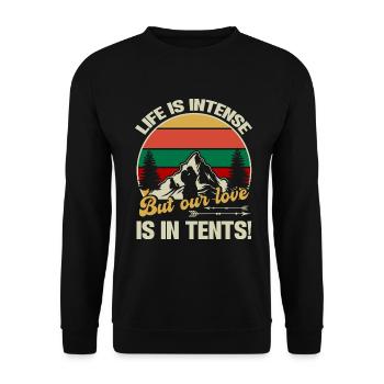 Husband And Wife Camping Partner Couple Matching - Unisex Sweatshirt - black - Front - Alina (178cm) & Michal (187cm)