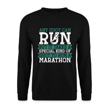 26. 2 Marathon Runners Funny Marathon Quote - Unisex Sweatshirt - black - Front - Alina (178cm) & Michal (187cm)