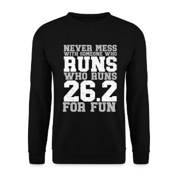 26. 2 Marathon Runners Funny Marathon Quote - Unisex Sweatshirt - black - Front - Alina (178cm) & Michal (187cm)