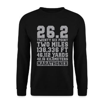 26. 2 Marathon Runners Funny Marathon Quote - Unisex Sweatshirt - black - Front - Alina (178cm) & Michal (187cm)