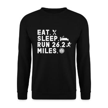26. 2 Marathon Runners Funny Marathon Quote - Unisex Sweatshirt - black - Front - Alina (178cm) & Michal (187cm)