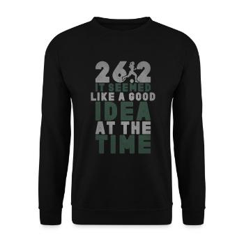 26. 2 Marathon Runners Funny Marathon Quote - Unisex Sweatshirt - black - Front - Alina (178cm) & Michal (187cm)
