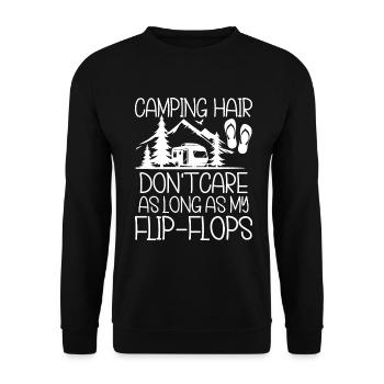 Camping Flip Flops Camper Nature Outdoor - Unisex Sweatshirt - black - Front - Alina (178cm) & Michal (187cm)