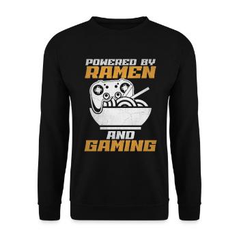 Ramen Und Gaming Japan Anime Manga Otaku - Unisex Pullover - Schwarz - Vorne - Alina (178cm) & Michal (187cm)