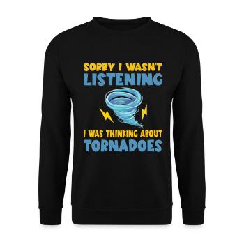 Drôle Tornade Hurricane Weather Chaser - Sweat-shirt Unisexe - noir - Devant - Alina (178cm) & Michal (187cm)