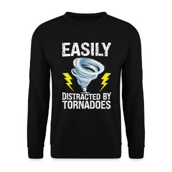 Drôle Tornade Hurricane Weather Chaser - Sweat-shirt Unisexe - noir - Devant - Alina (178cm) & Michal (187cm)