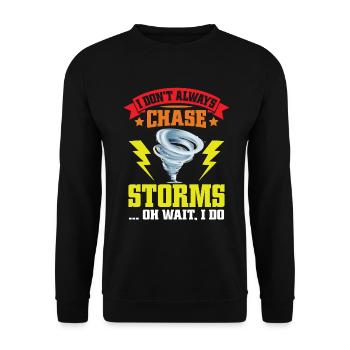 Drôle Tornade Hurricane Weather Chaser - Sweat-shirt Unisexe - noir - Devant - Alina (178cm) & Michal (187cm)