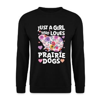 Funny Prairie - Chien amant drôle de rongeur - Sweat-shirt Unisexe - noir - Devant - Alina (178cm) & Michal (187cm)