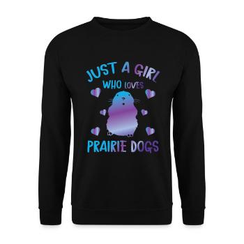 Funny Prairie - Chien amant drôle de rongeur - Sweat-shirt Unisexe - noir - Devant - Alina (178cm) & Michal (187cm)