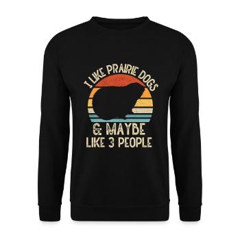 Funny Prairie - Chien amant drôle de rongeur - Sweat-shirt Unisexe - noir - Devant - Alina (178cm) & Michal (187cm)