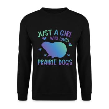 Funny Prairie - Chien amant drôle de rongeur - Sweat-shirt Unisexe - noir - Devant - Alina (178cm) & Michal (187cm)