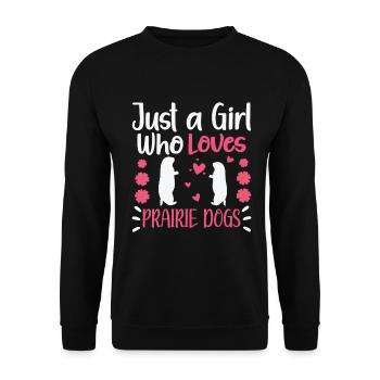 Funny Prairie - Chien amant drôle de rongeur - Sweat-shirt Unisexe - noir - Devant - Alina (178cm) & Michal (187cm)