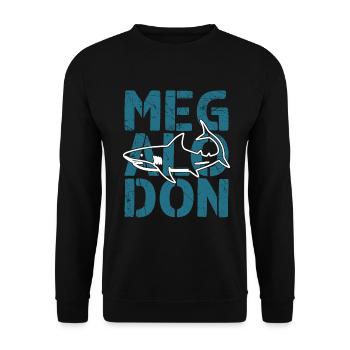 Megalodon Shark Biology Ocean Shark Lover - Unisex Sweatshirt - black - Front - Alina (178cm) & Michal (187cm)