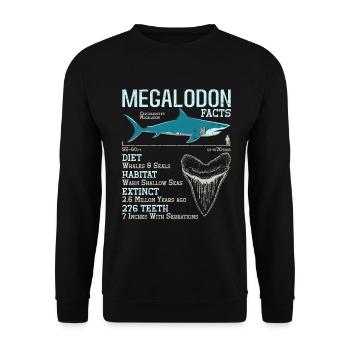 Megalodon Shark Biology Ocean Shark Lover - Unisex Sweatshirt - black - Front - Alina (178cm) & Michal (187cm)