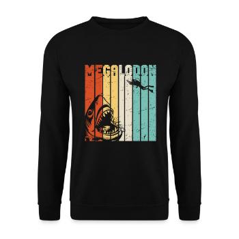 Megalodon Shark Biology Ocean Shark Lover - Unisex Sweatshirt - black - Front - Alina (178cm) & Michal (187cm)