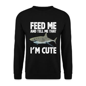Megalodon Shark Biology Ocean Shark Lover - Unisex Sweatshirt - black - Front - Alina (178cm) & Michal (187cm)