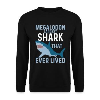 Megalodon Shark Biology Ocean Shark Lover - Unisex Sweatshirt - black - Front - Alina (178cm) & Michal (187cm)