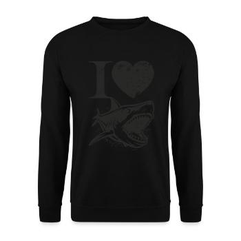 Megalodon Shark Biology Ocean Shark Lover - Unisex Sweatshirt - black - Front - Alina (178cm) & Michal (187cm)