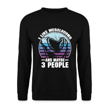 Megalodon Shark Biology Ocean Shark Lover - Unisex Sweatshirt - black - Front - Alina (178cm) & Michal (187cm)