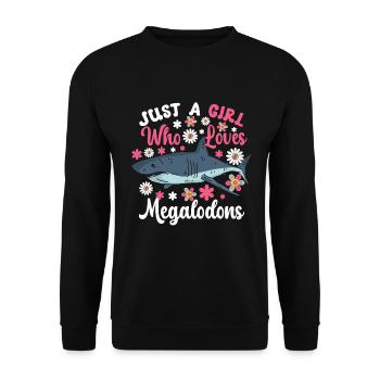 Megalodon Shark Biology Ocean Shark Lover - Unisex Sweatshirt - black - Front - Alina (178cm) & Michal (187cm)