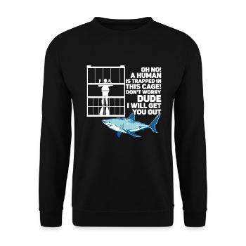 Megalodon Shark Biology Ocean Shark Lover - Unisex Sweatshirt - black - Front - Alina (178cm) & Michal (187cm)