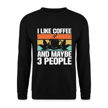 Weed Coffee Cannabis Stoner Koffein Ganja - Unisex Pullover - Schwarz - Vorne - Alina (178cm) & Michal (187cm)