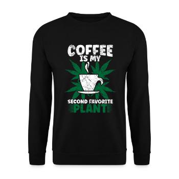 Weed Coffee Cannabis Stoner Koffein Ganja - Unisex Pullover - Schwarz - Vorne - Alina (178cm) & Michal (187cm)