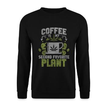 Weed Coffee Cannabis Stoner Koffein Ganja - Unisex Pullover - Schwarz - Vorne - Alina (178cm) & Michal (187cm)