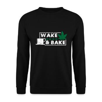 Weed Coffee Cannabis Stoner Koffein Ganja - Unisex Pullover - Schwarz - Vorne - Alina (178cm) & Michal (187cm)